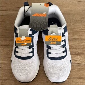 Avia Kids' White and Navy Sneakers with Green Accent, NWT